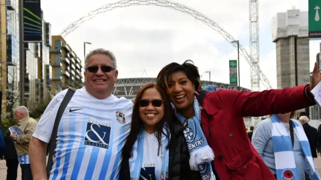 Trish with Coventry City fans