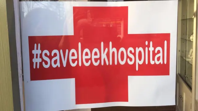 Save Leek Hospital sign