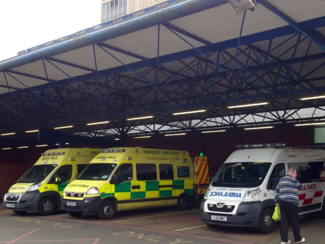 Ambulances outside hospital