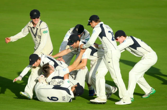 Middlesex players celebrate