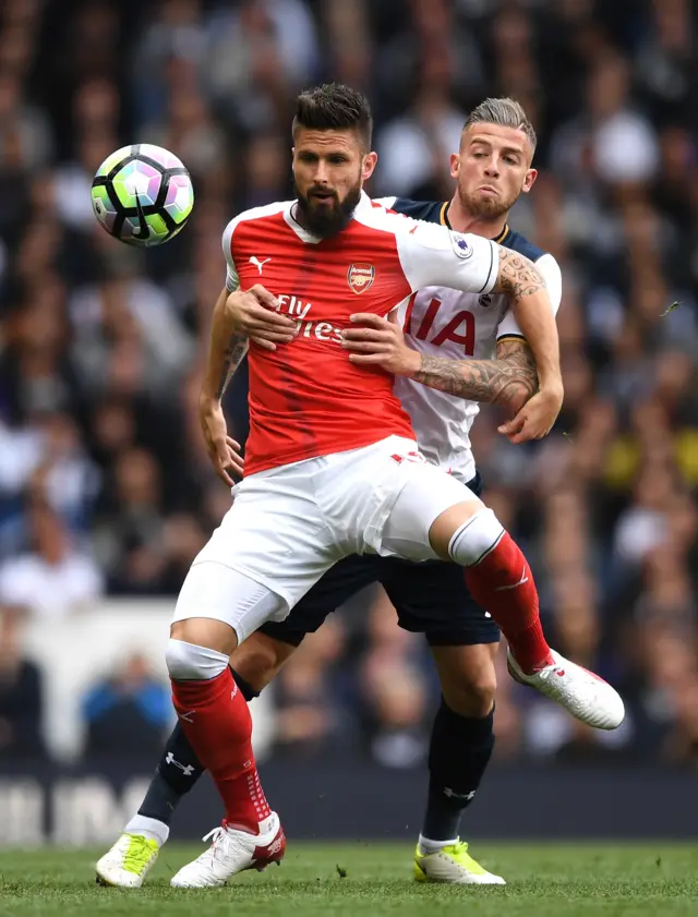 Olivier Giroud and Toby Alderweireld