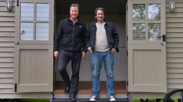 David Cameron with his shed