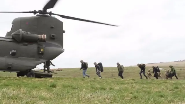 Army helicopter on Salisbury Plain