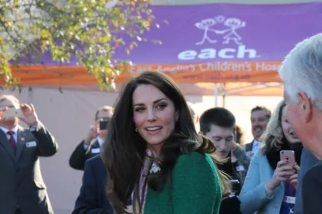 
          The Duchess of Cambridge, wearing green coat, at Quidenham in January
        