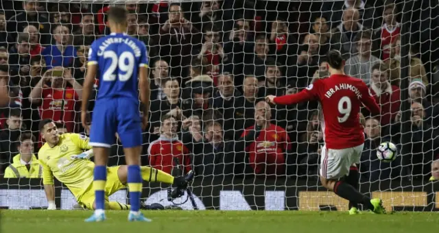 Zlatan Ibrahimovic scores a penalty