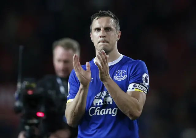 Phil Jagielka applauds fans