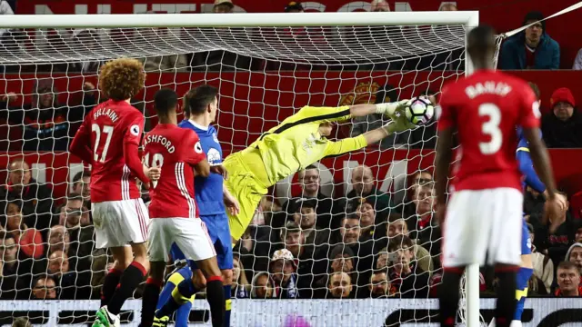 Everton goalkeeper Joel Robles makes a save