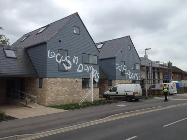 Graffiti on homes