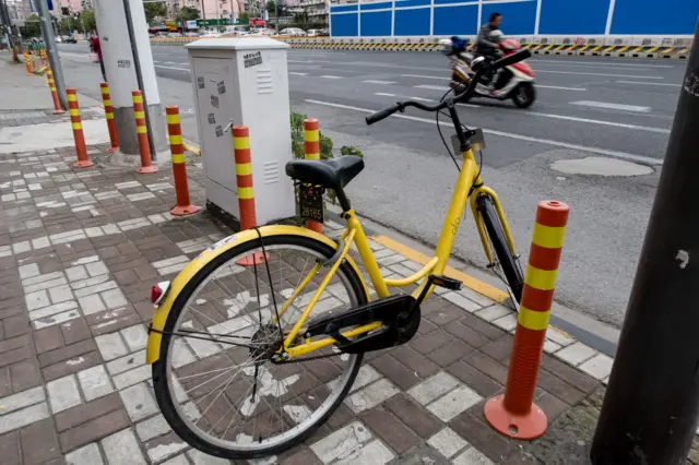 Yellow bike in China