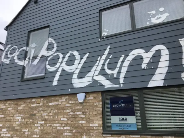 Graffiti on house