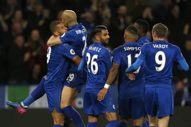 Islam Slimani celebrates