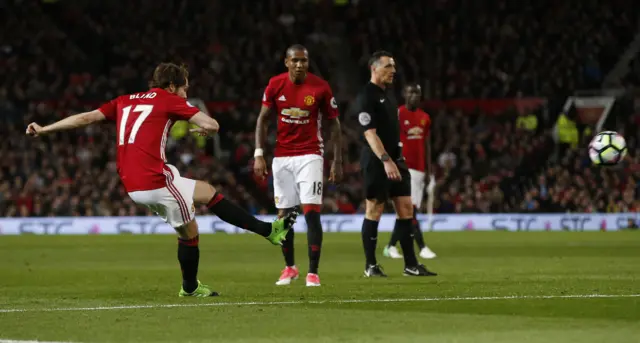 Daley Blind shoots at goal