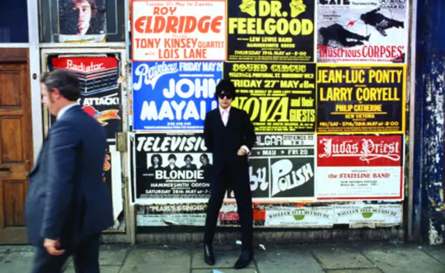 Clem Burke of Blondie in London, late 1970s