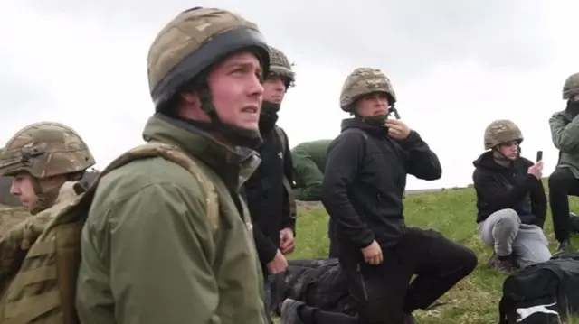 Army troops in training on Salisbury Plain