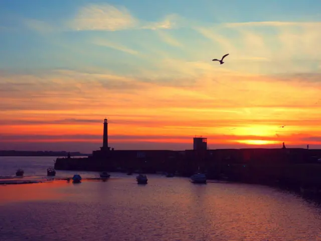 Sunset at Margate Harbour arm