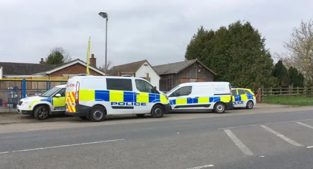 Police outside cannabis farm