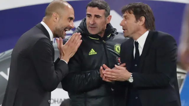 Antonio Conte and Manchester City Manager Pep Guardiola