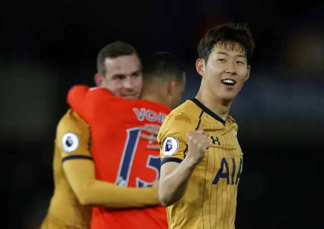 Son Heung-min celebrates