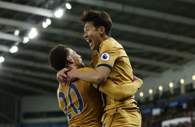 Son Heung-Min celebrates