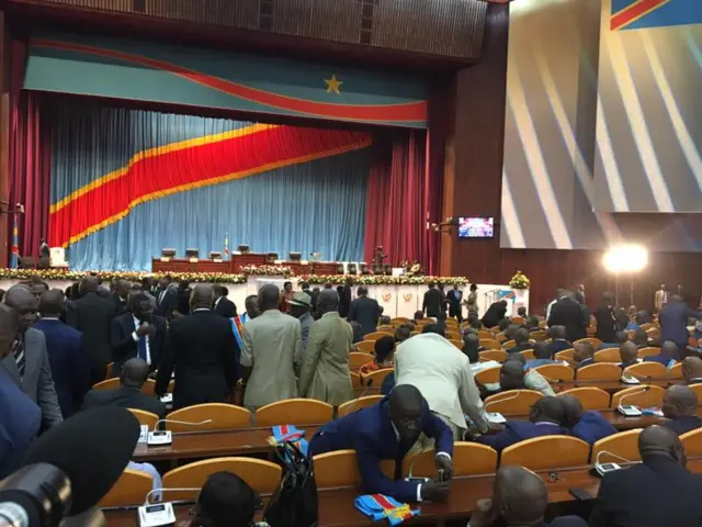 DR Congo MPs gather in a room