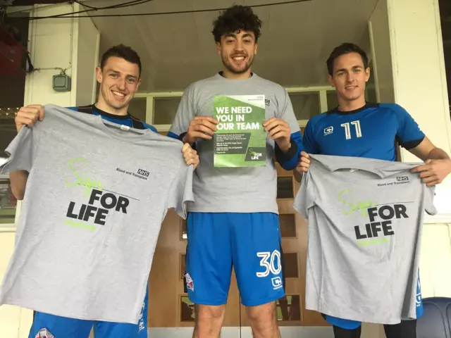 
          Scunthorpe United's Murray Wallace, Matt Crooks and Josh Morris
        