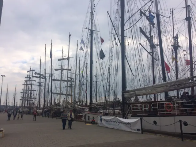 The tall ships at Ipswich port