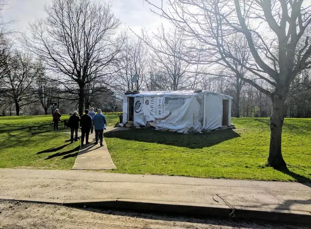 A refugee tent