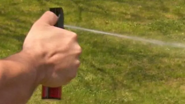 Spray being used in general shot