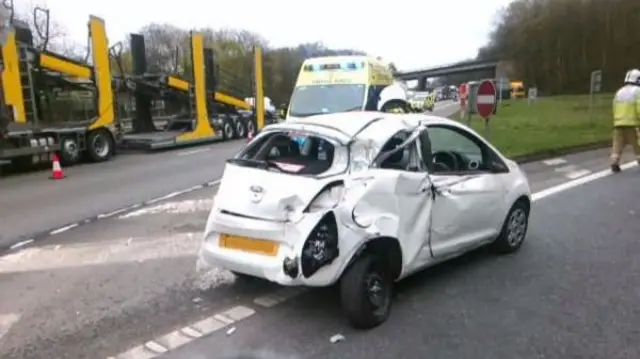 The car after the crash