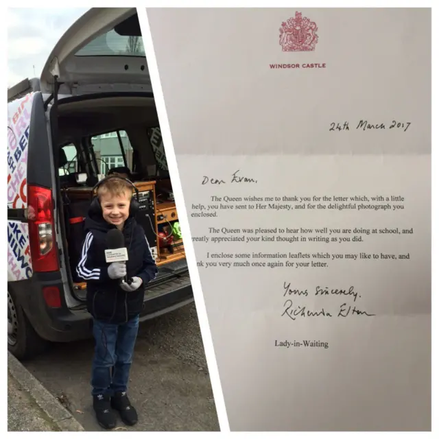 Evan West and letter from Buckingham Palace