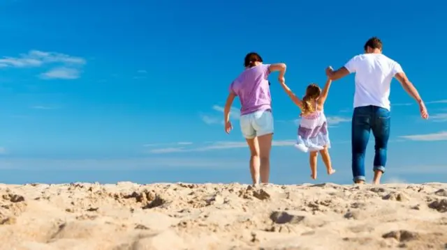 Family on a beach