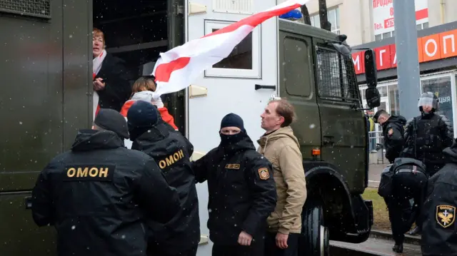 Arrests during protests in Belarus