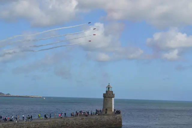 Red Arrows display over Guernsey in 2016