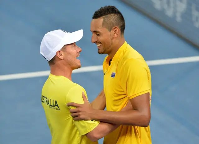 Nick Kyrgios and Lleyton Hewitt