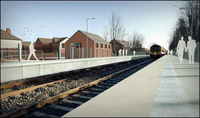 Artist impression of Askern Railway Station