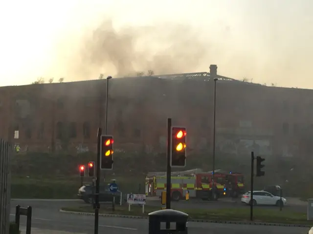 Fire at derelict building