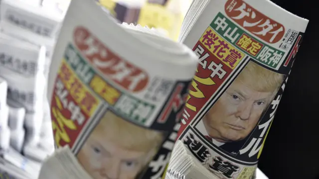 President Trump featured in Japanese newspapers