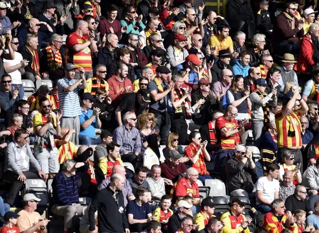 
          The Jags fans enjoy clinching top six in the sunshine at Firhill
        