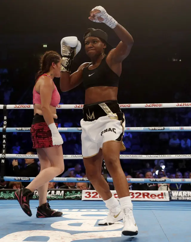 Nicola Adams celebrates