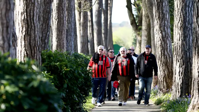 Bournemouth fans on their way to the ground