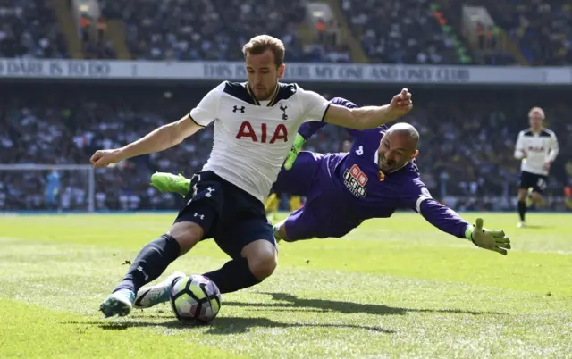 Harry Kane has a shot at goal