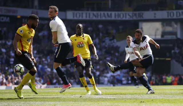 Mousa Dembele has a shot