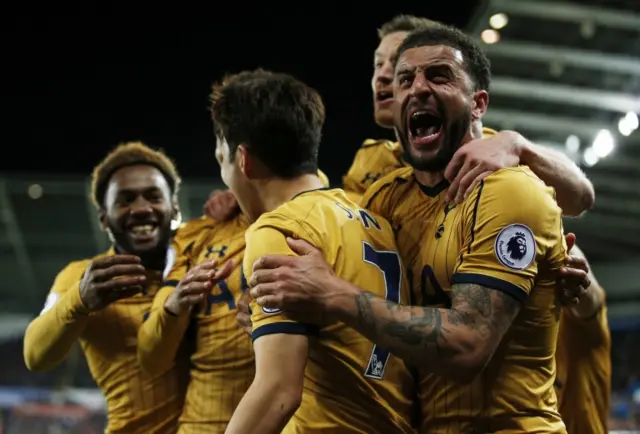 Tottenham player's celebrate