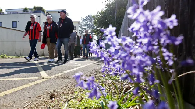 Bournemouth fans on their way to the ground