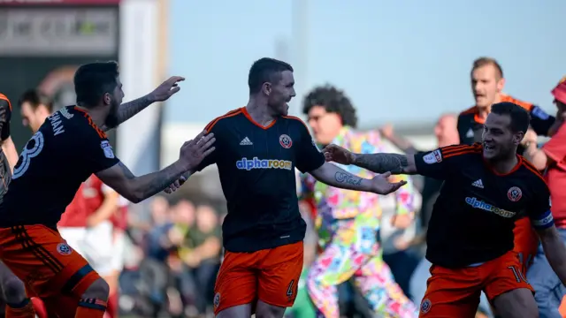 Sheffield United celebrate