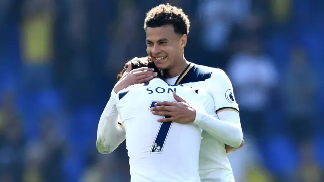 Heung-Min Son of Tottenham Hotspur and Dele Alli