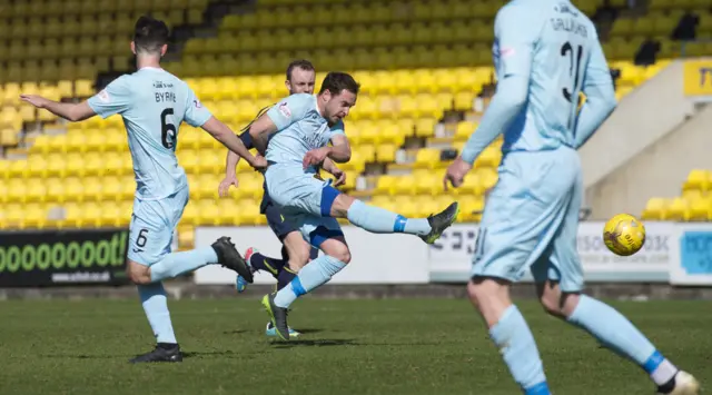 
          Scott Pittman scores a cracker for Livi, who only need to avoid defeat today to clinch the League One title
        