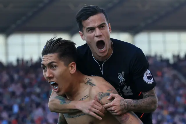 Roberto Firmino and Philippe Coutinho