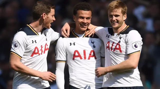 Dele Alli of Tottenham Hotspur celebrates