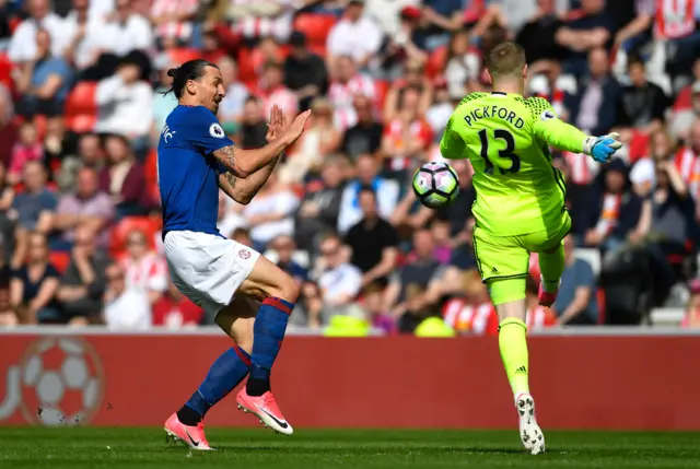 Jordan Pickford and Zlatan Ibrahimovic